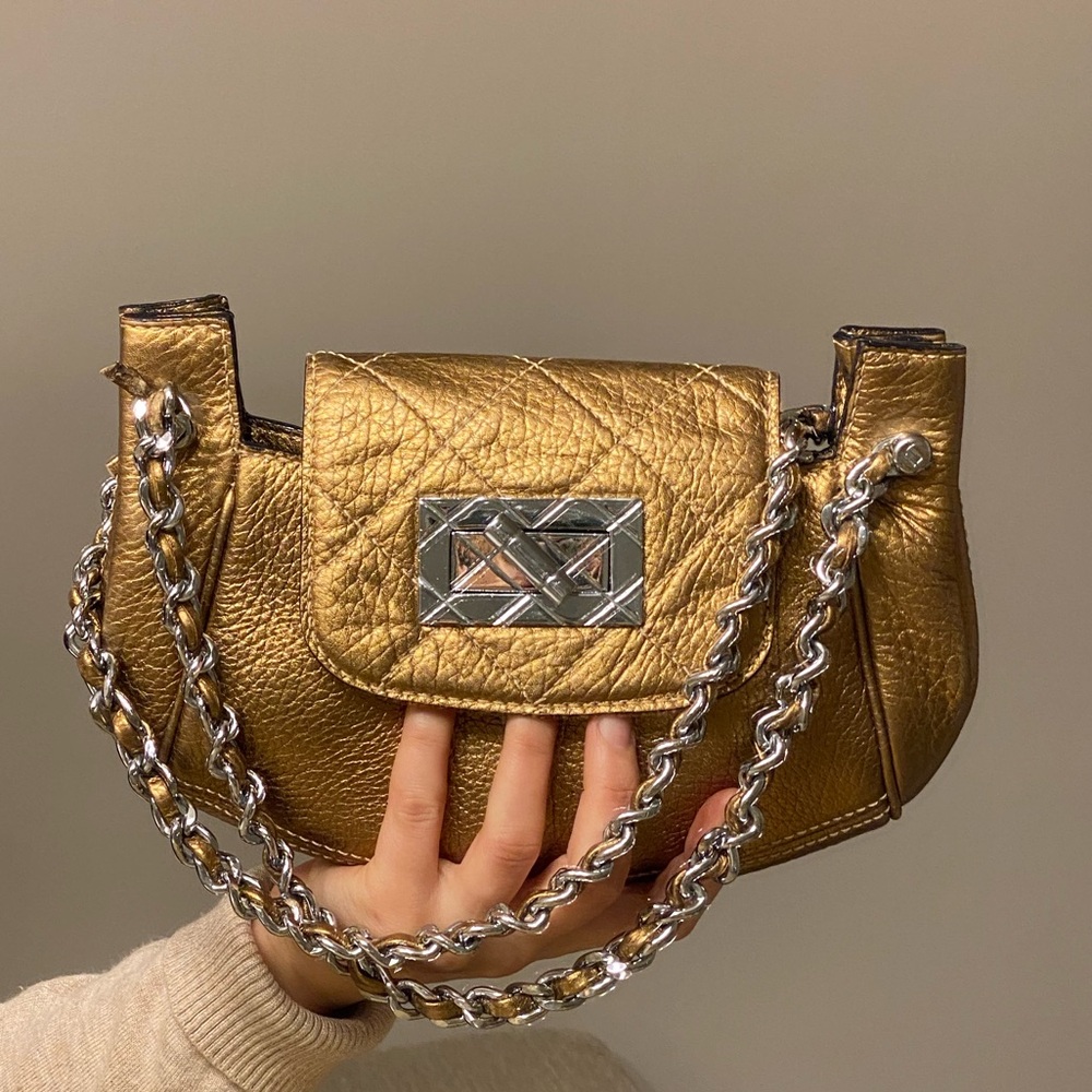 SUPER RARE SAAD Sao Paulo Bag on Chain in Bronze Leather
